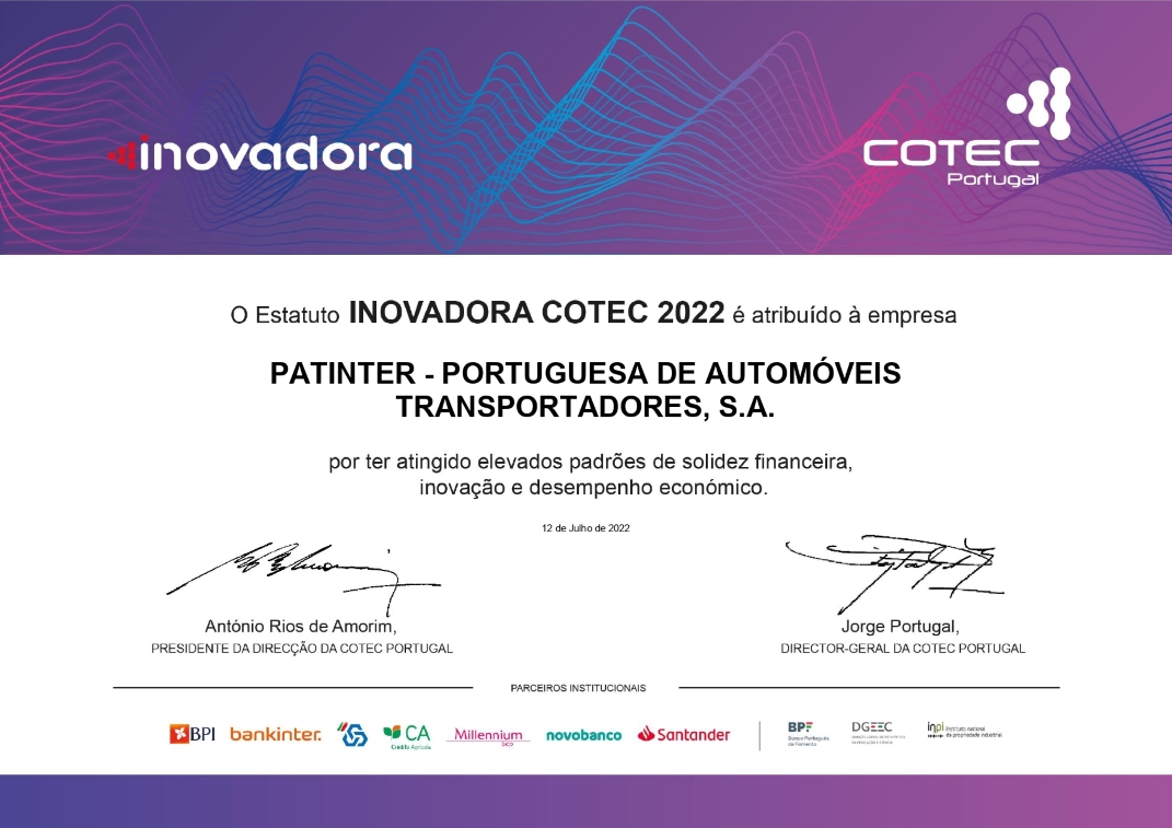 Patinter recebe título de ‘Inovadora COTEC 2022’